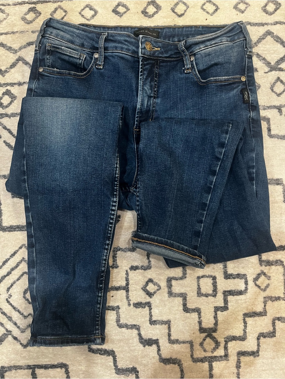 Silver Jeans Dark Indigo Skinny Stretch Jeans